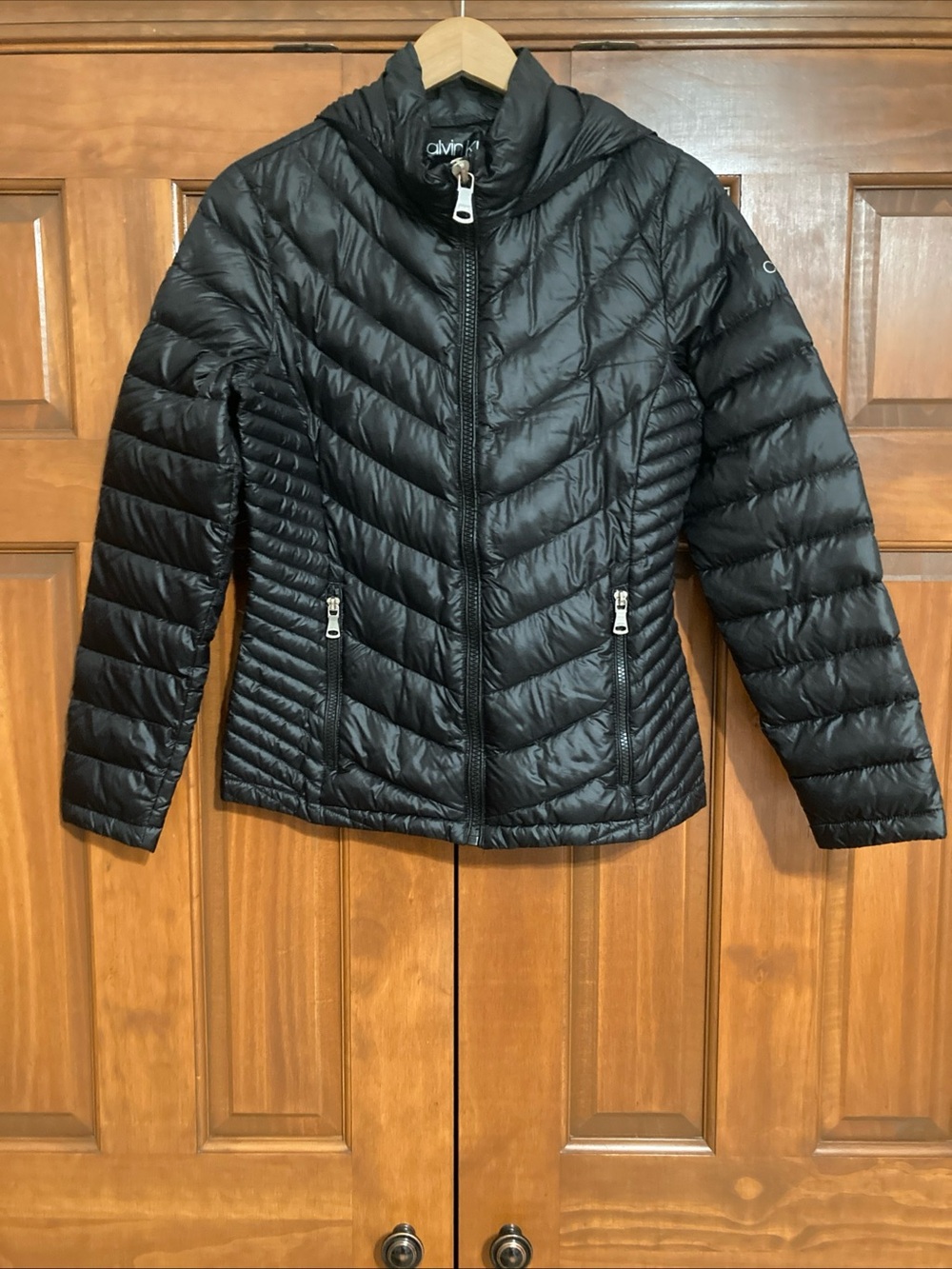 Calvin Klein Black Quilted Packable premium down Puffer Jacket women’s small
